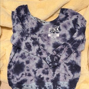 PINK Victoria's Secret Tie-Dye Sweatshirt - Blue and Black